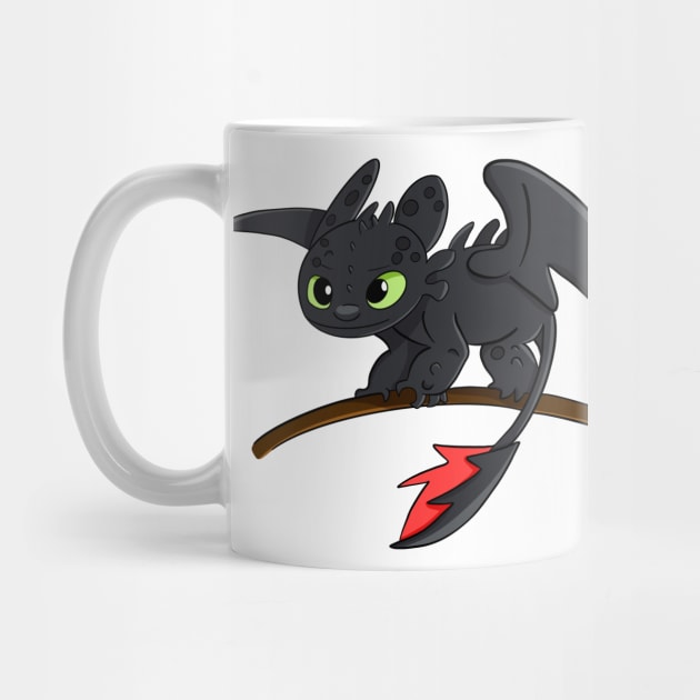 Cute Toothless baby dragon from cartoon How to train your dragon by PrimeStore